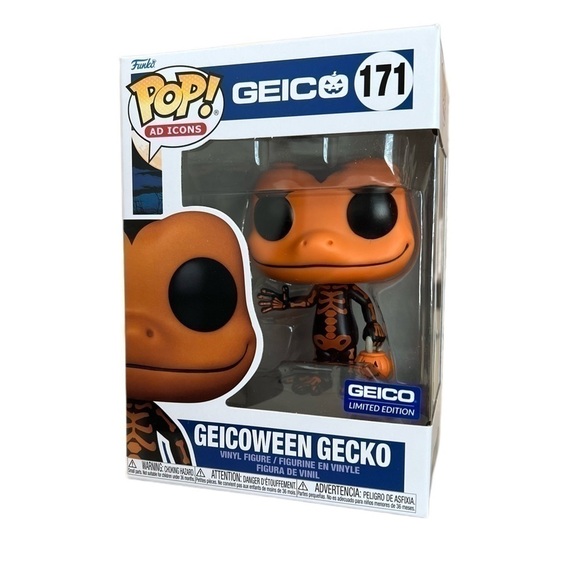 BNIB Limited Edition Geicoween Orange Gecko Funko Pop Ad Icons #171 - Picture 2 of 7